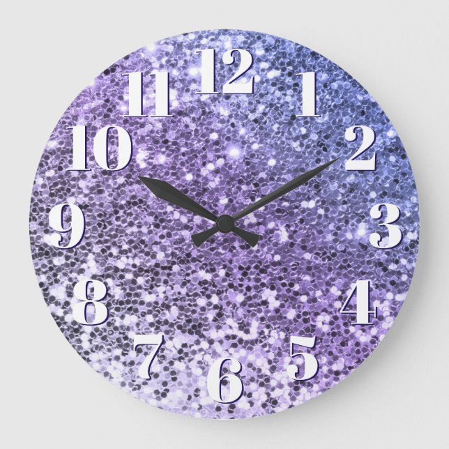 Grande Horloge Ronde Parties scintillant Purple Ombre Chunky (Recto)