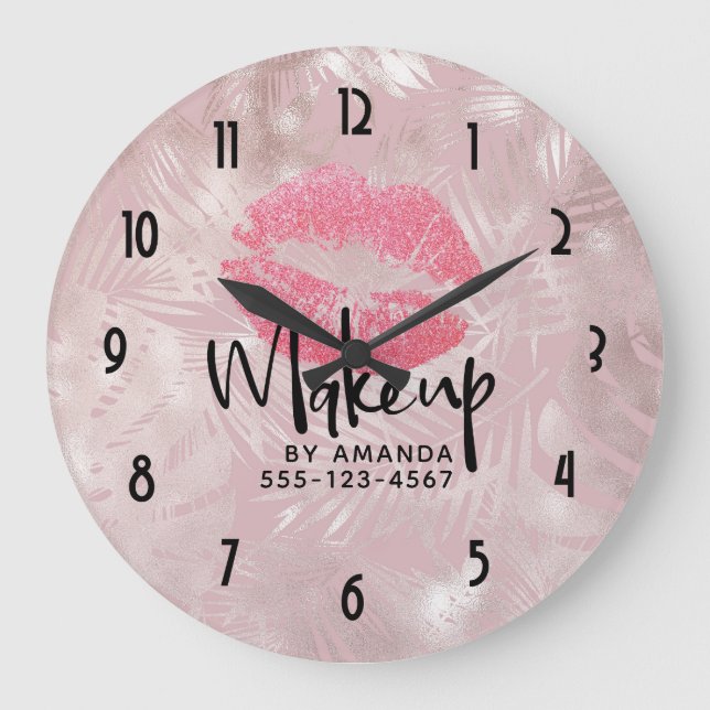 Grande Horloge Ronde Parties scintillant rose lèvres et Rose Gold Tropi (Recto)
