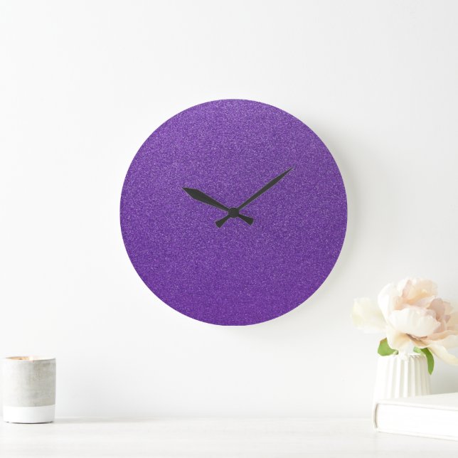 Grande Horloge Ronde Parties scintillant violette, Étincelle, Arrière - (Maison)