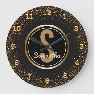 Grande Horloge Ronde Parties scintillantes nommées faites sur commande