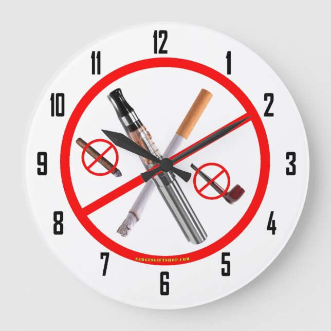 GRANDE HORLOGE RONDE PAS DE FUMEUR (Recto)