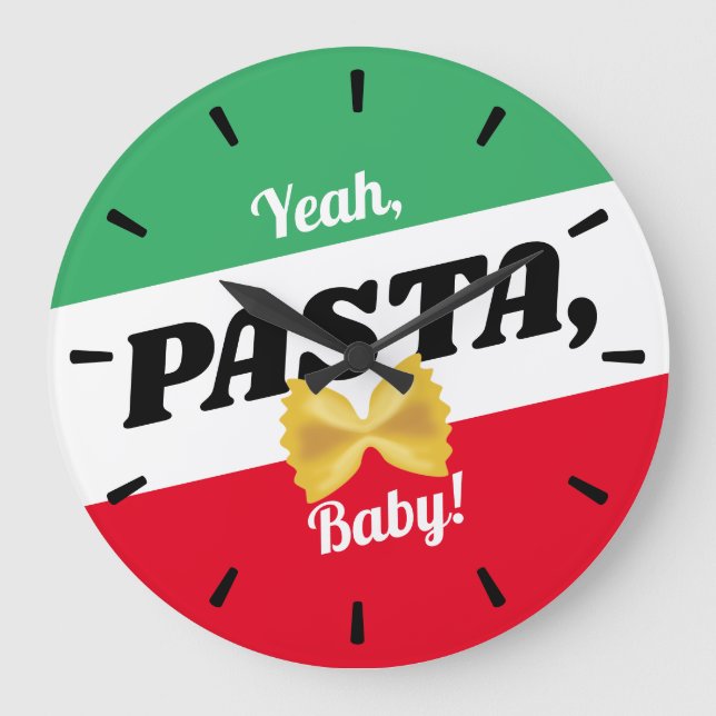 Grande Horloge Ronde Pasta Italian food flag personalized kitchen (Recto)