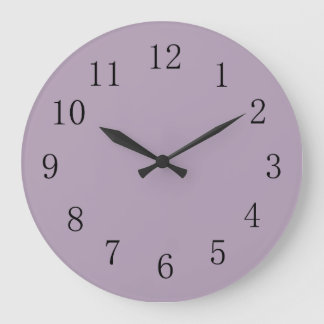 Grande Horloge Ronde Pastel violet couleur solide