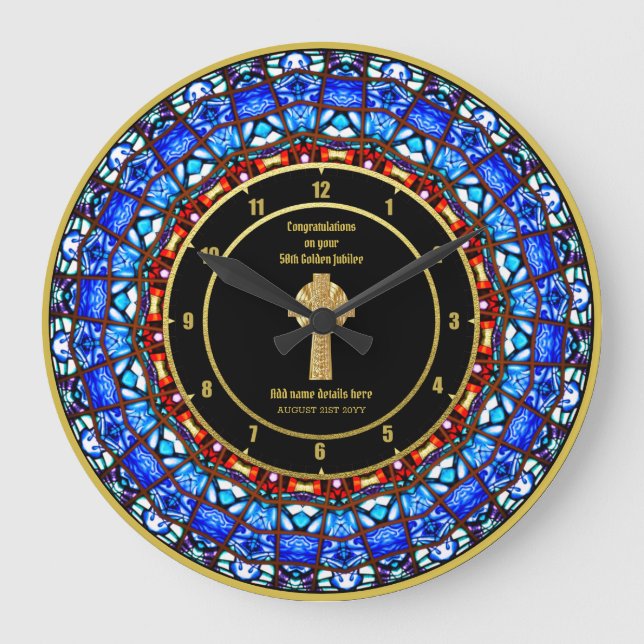 Grande Horloge Ronde Pasteur Priest Cabinet Anniversary Stained Glass (Recto)