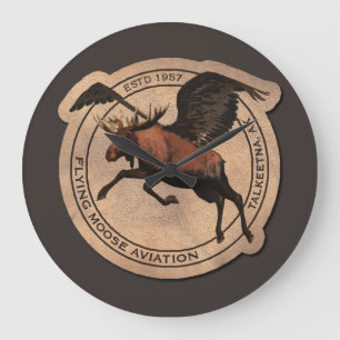 Grande Horloge Ronde Patch Flying Moose Aviation