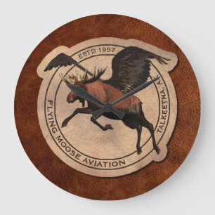 Grande Horloge Ronde Patch Flying Moose Aviation