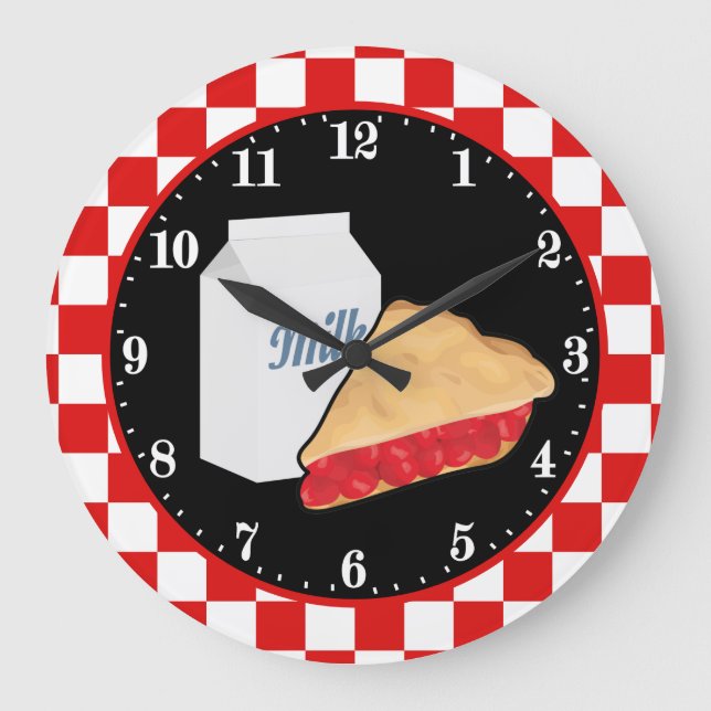 Grande Horloge Ronde pâté de cerise de boulangerie mignonne (Recto)
