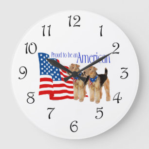 Grande Horloge Ronde Patriotique Airedale
