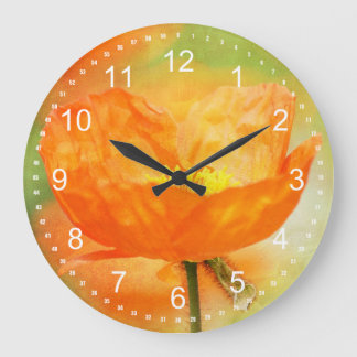 Grande Horloge Ronde Pavot orange