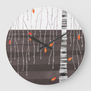 Grande Horloge Ronde Paysage d'hiver Art Arbre
