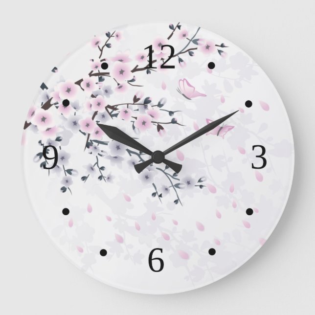 Grande Horloge Ronde Paysage Pastel Cherry Blossom (Recto)