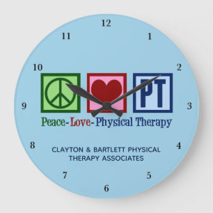 Grande Horloge Ronde Peace Love Thérapie Physique Custom PT Office Wal