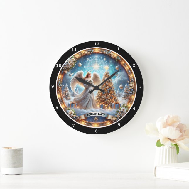 Grande Horloge Ronde Peace on Earth Angel" - Noël céleste (Maison)