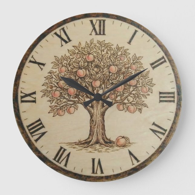 Grande Horloge Ronde Peach Tree Wall Clock  (Recto)