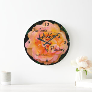 Grande Horloge Ronde Peach Yellow Pink Blé Rose Photo