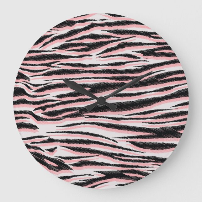 Grande Horloge Ronde Peau animale Abstraite Impression sans joint (Recto)