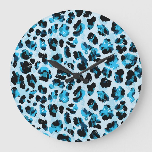 Grande Horloge Ronde Peau de Cheetah léopard : Aquarelle teinture Vinta (Recto)
