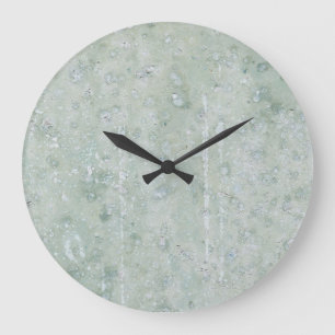 Grande Horloge Ronde Peinture Abstraite blanche et grise