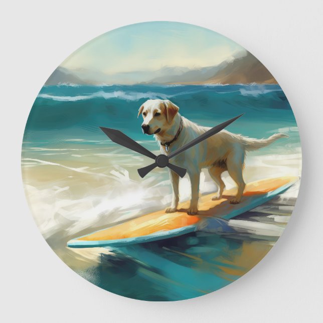 Grande Horloge Ronde Peinture Anatolie Shepherd Beach Surf (Recto)