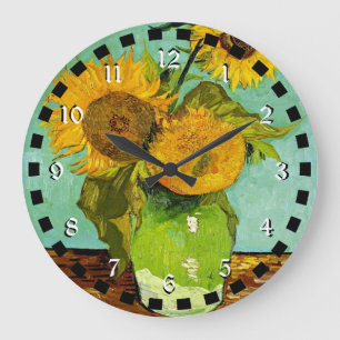 Grande Horloge Ronde Peinture célèbre de Van Gogh, tournesols, 1888