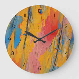 Grande Horloge Ronde Peinture colorée