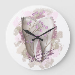 Grande Horloge Ronde Peinture de dent. Dentiste, Dentaire, Odontologie.