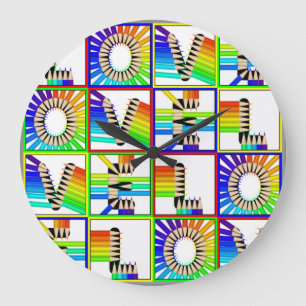 GRANDE HORLOGE RONDE PENCILES D'AMOUR
