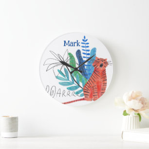Grande Horloge Ronde Pépinière à thème Jungle