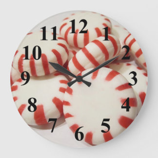 Grande Horloge Ronde Peppermints rouges