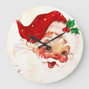 GRANDE HORLOGE RONDE PÈRE NOËL VINTAGE 4