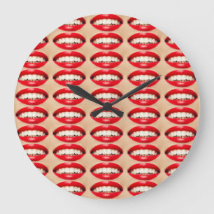 Grande Horloge Ronde Perfect Smile Femme Fatale Pop-art