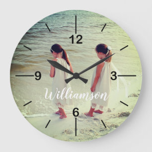 Grande Horloge Ronde Personalized Photo Clock with Photo Filter Effect