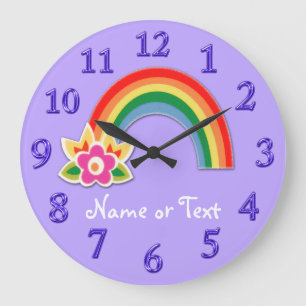 Grande Horloge Ronde Personalized Rainbow Clock in YOUR COLORS