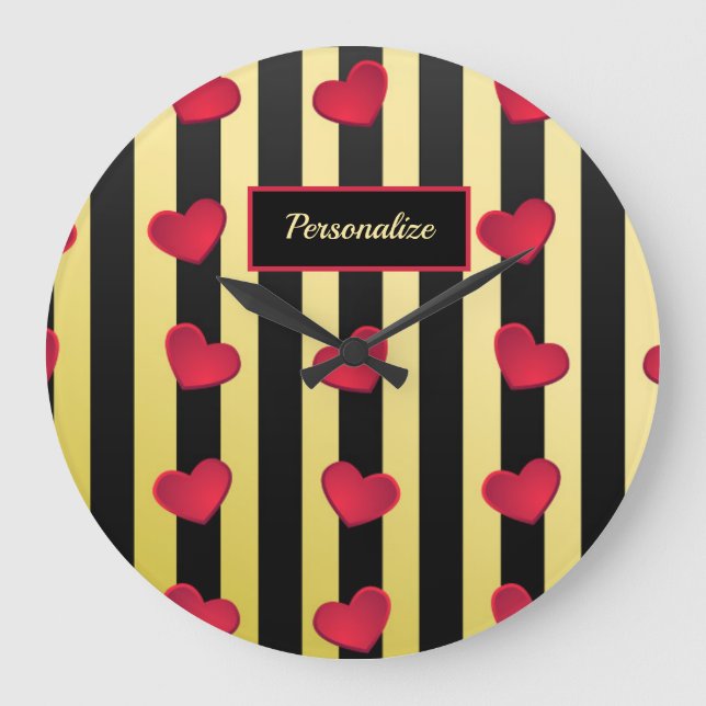 Grande Horloge Ronde Personnage de Black Stripes Gold (Recto)
