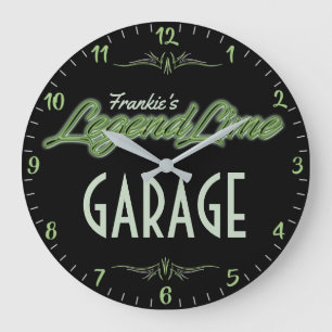 Grande Horloge Ronde Personnalisé Moderne Muscle voiture légende Lime