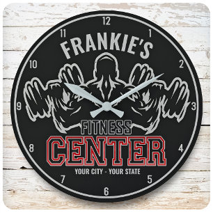 Grande Horloge Ronde Personnalisé NOM Personal Trainer Fitness Centre G