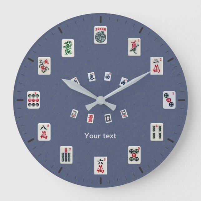 Grande Horloge Ronde Personnaliser la conception des tuiles MahJong sur (Recto)