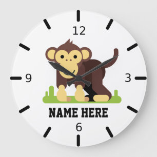 Grande Horloge Ronde Personnaliser votre propre singe