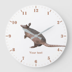 Grande Horloge Ronde Personnalisez la faune de Floride Armadillo à neuf