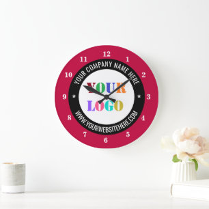 Grande Horloge Ronde Personnalisez Votre Logo Texte Professionnel Horlo