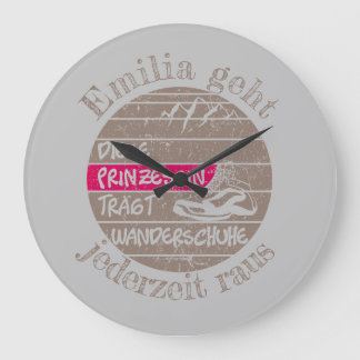 Grande Horloge Ronde Personnalisierbar Nom Prinzessin Wanderschuhe