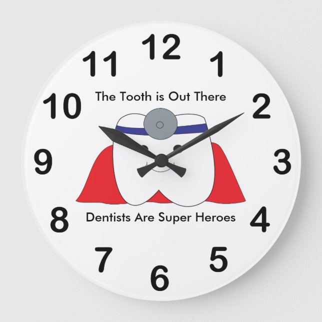 Grande Horloge Ronde Personnalité de Dentist Tooth Super Hero (Recto)