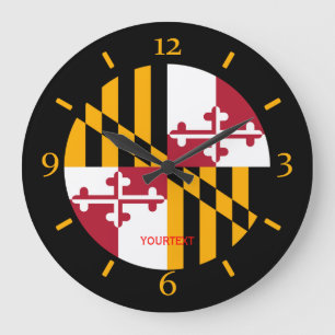 Grande Horloge Ronde Personnalized Maryland State Flag Design