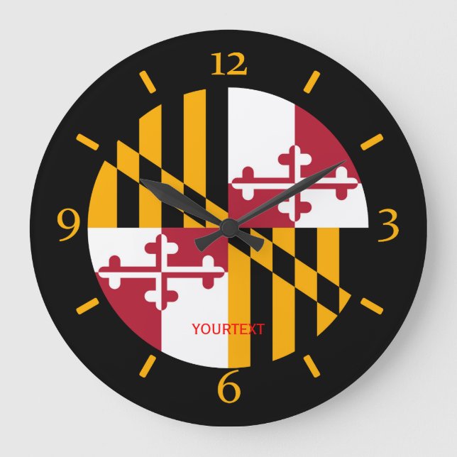 Grande Horloge Ronde Personnalized Maryland State Flag Design (Recto)