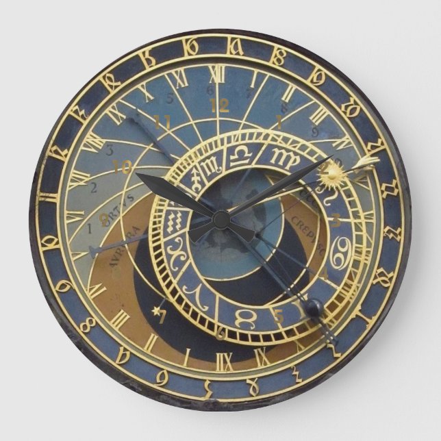 Grande Horloge Ronde Peste astronimique de style Steampunk (Recto)