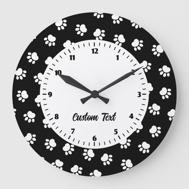 Grande Horloge Ronde Pet Paws Pattern Large Clock (Recto)
