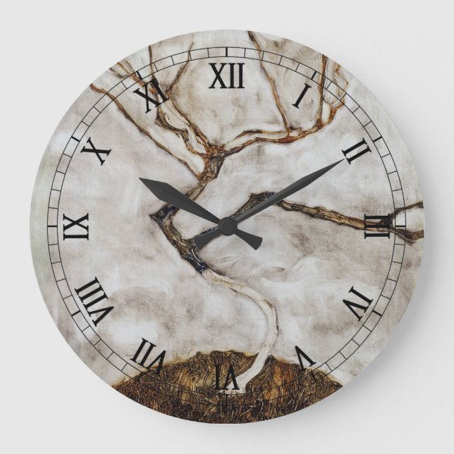 Grande Horloge Ronde Petit Arbre à la fin de l'automne par Egon Schiele (Recto)