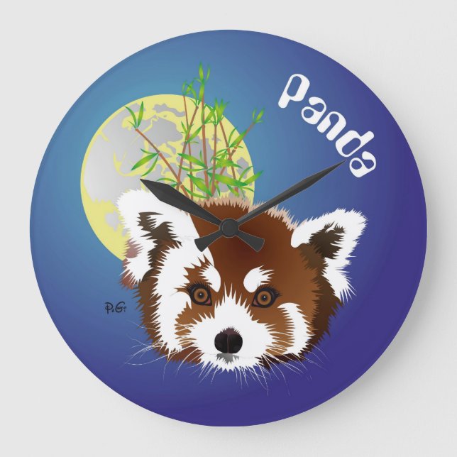 Grande Horloge Ronde Petit Panda, Ailurus fulgens (Recto)
