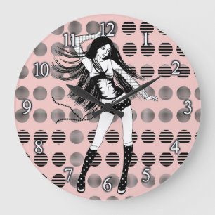 Grande Horloge Ronde petite amie danseuse rose