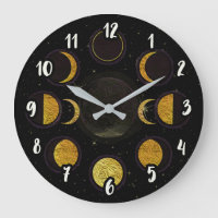 Phases magiques de lune de noir et d'or